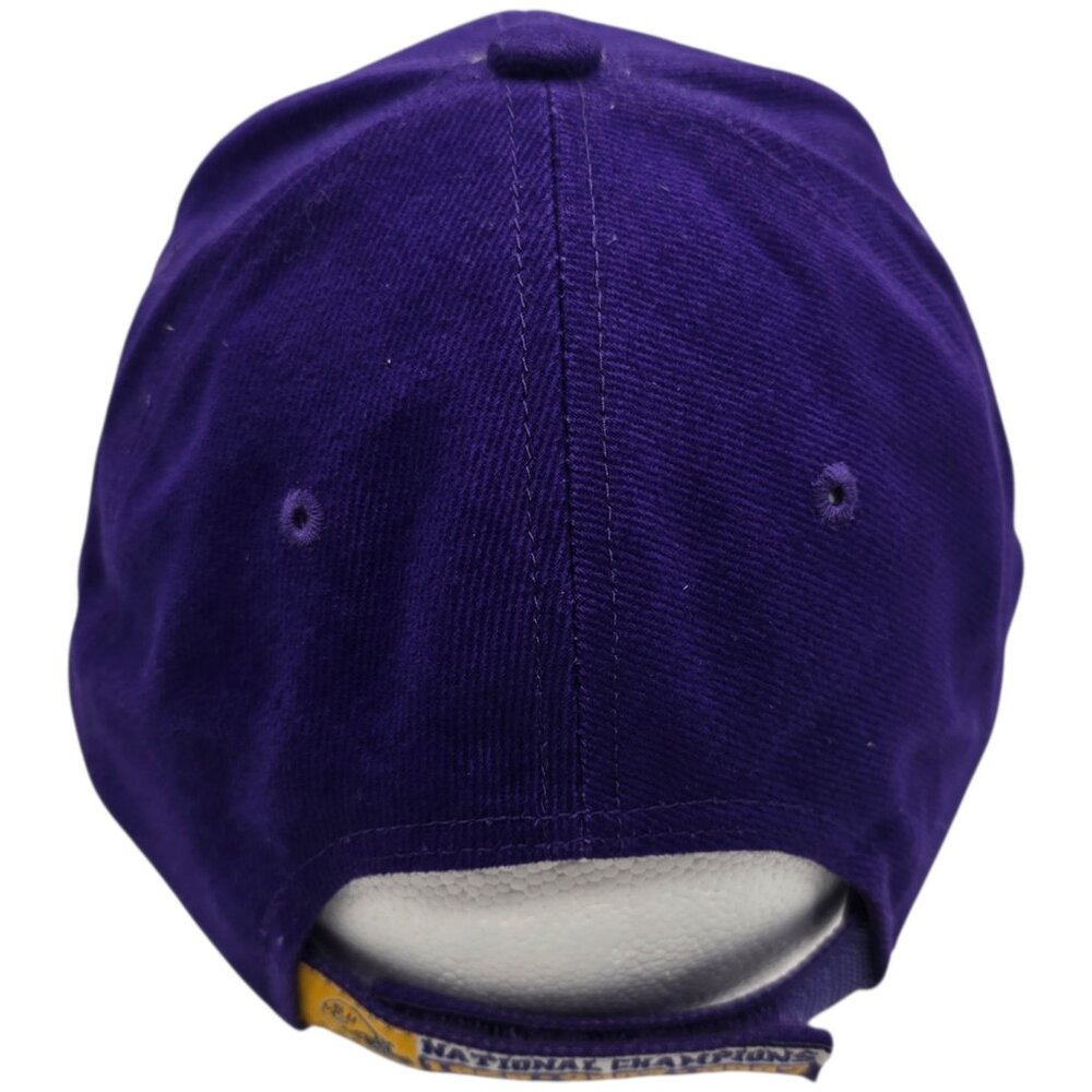 LSU 3-Time National Champions Adjustable Purple Baseball Cap Vintage Look - Picture 6 of 14